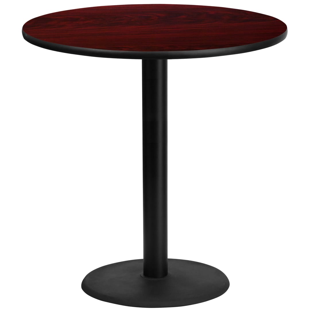 Stiles 42'' Round Mahogany Laminate Table Top with 24'' Round Bar Height Table Base