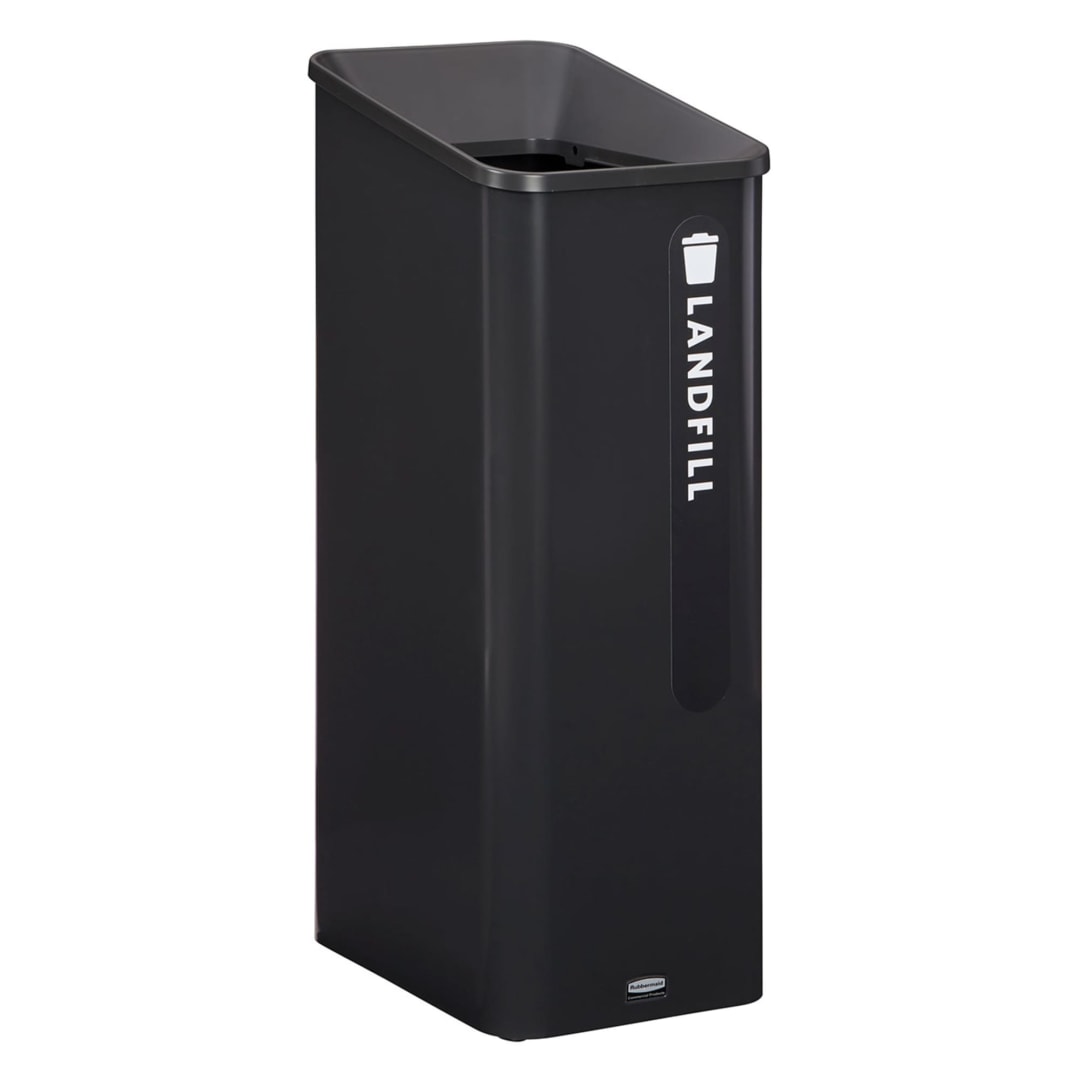 Rubbermaid Commercial Products Sustain 15 Gal Landfill Trash Can, Black