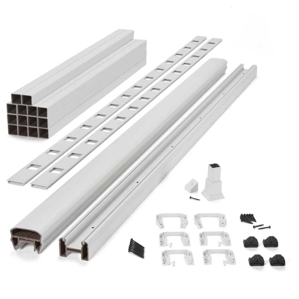 6-ft x 42-in Transcend Horizontal Rail Kit with Composite Balusters - Classic White Full Span