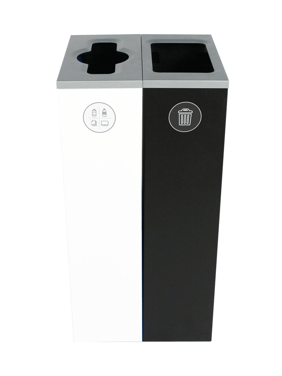 SPECTRUM - Double - Kit - Mixed Recyclables-Waste - Mixed-Full - White-Black