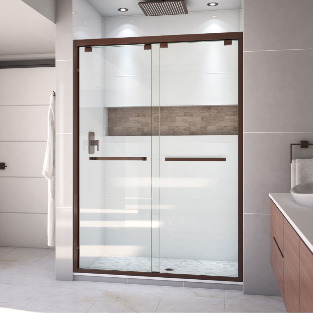 DreamLine Encore 50 - 54 inch W x 76 inch H Semi-Frameless Bypass Shower Door in Oil Rubbed Bronze
