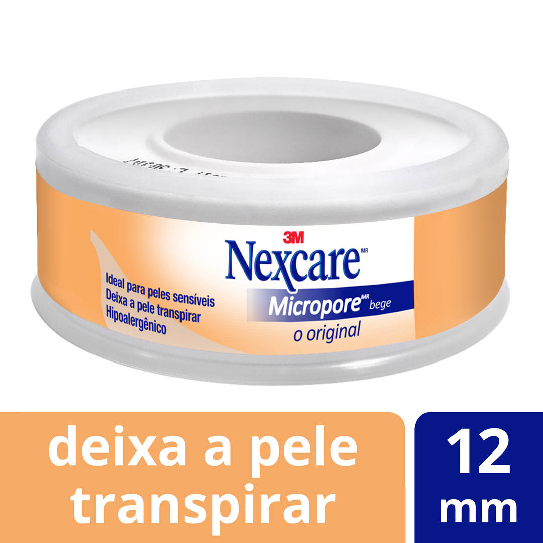 Fita Micropore™ Nexcare™, Bege , 12 mm x 4,5 m