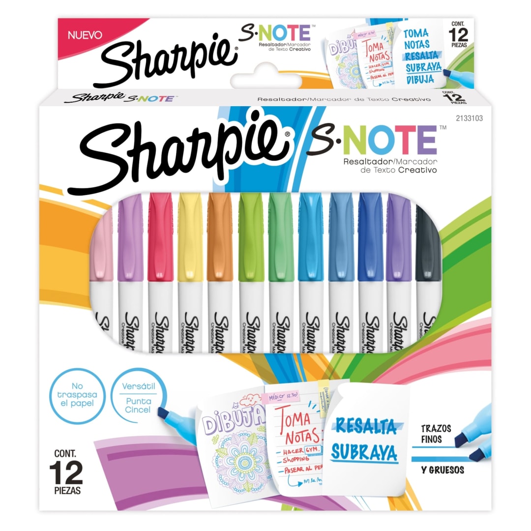 SHARPIE SNOTE 12CT. PACK ASSTD