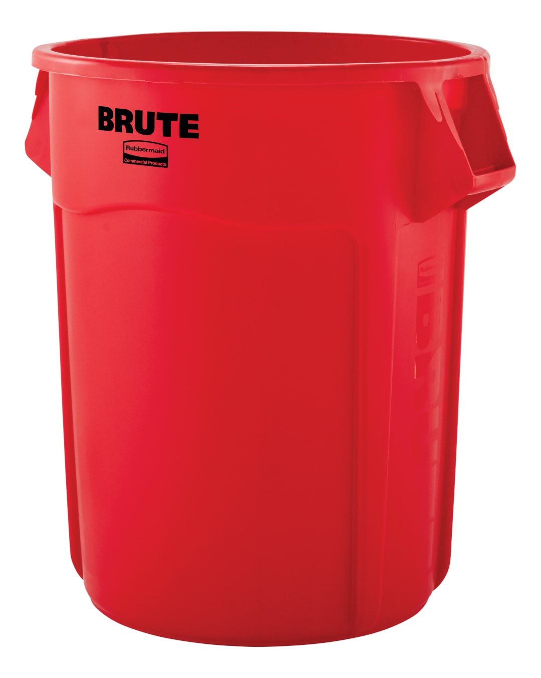 BRUTE 55 Gal Vented Round Trash Container, Red