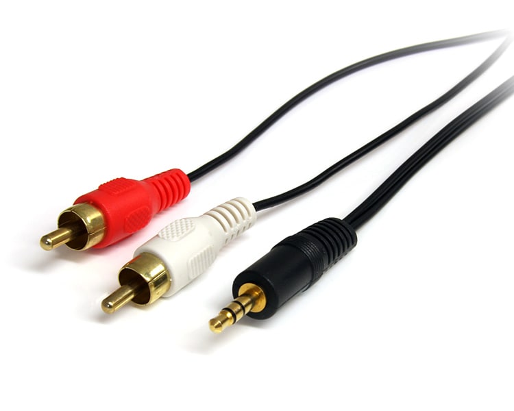 1ft Stereo Audio Cable 3.5mm to 2x RCA Phono Cable