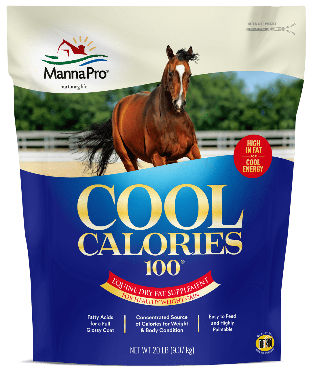 Manna Pro Cool Calories 100 - Equine Dry Fat Supplement for Healthy Weight Gain - 20 Pounds