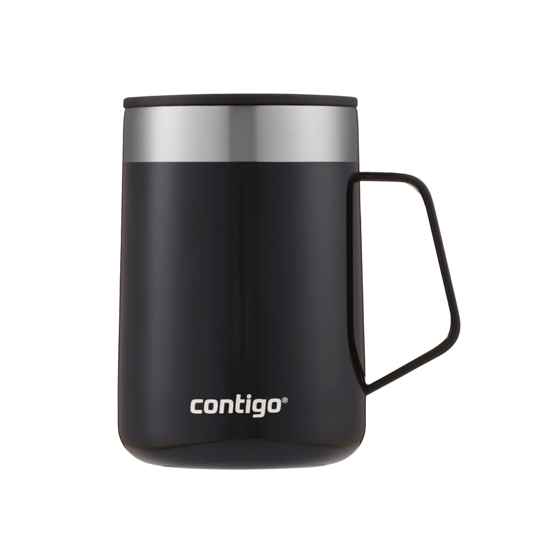 Contigo® Streeterville, Taza de Acero Inoxidable con Asa, 414 ml, Negro Intenso