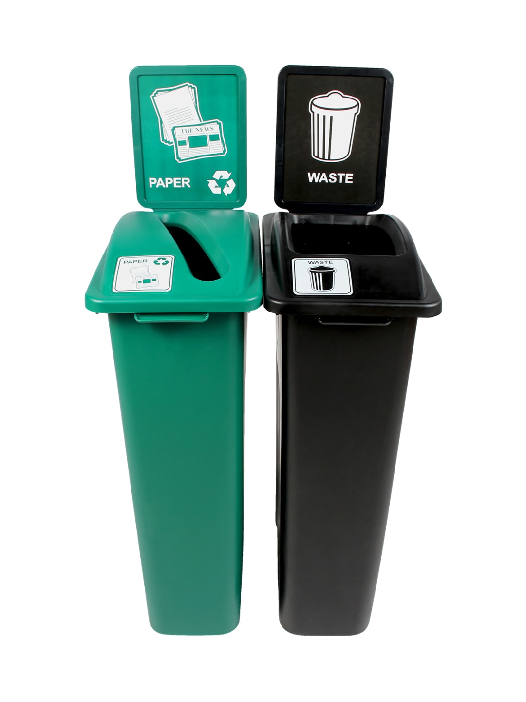 WASTE WATCHER - Double - Kit - Paper-Waste - Slot-Full - Green-Black