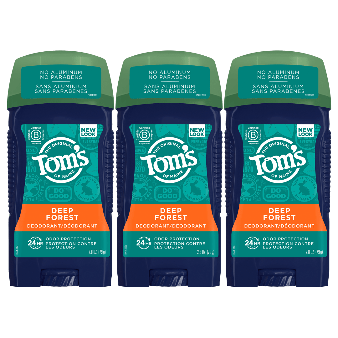Tom's of Maine Long-Lasting Aluminum-Free Natural Deodorant for Men, Deep Forest, 2.8 oz. 3-Pack