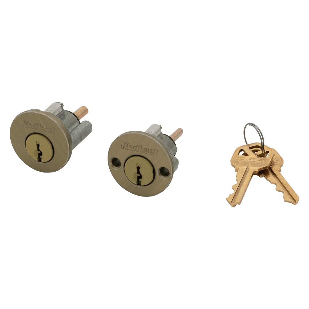 Pin &amp; Tumbler 5 Pin Exterior and Interior Cylinder for 665 Deadbolt in Antique Brass