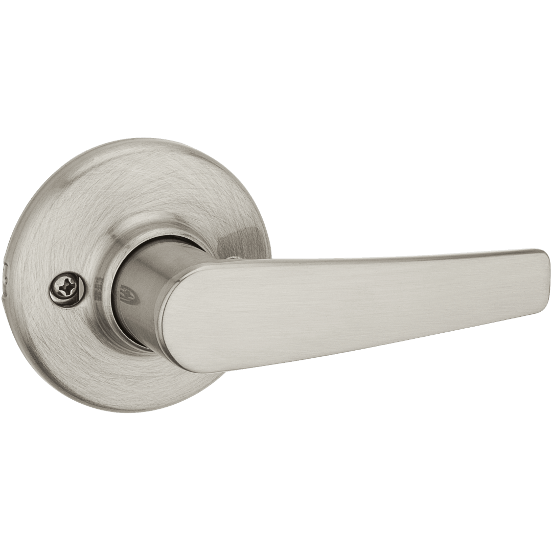 Delta Round Dummy Lever in Satin Nickel with Microban Protection