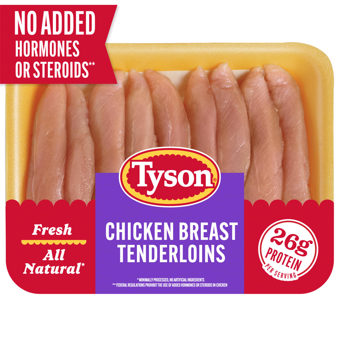 Tyson® All Natural Fresh Boneless Skinless Chicken Breast Tenderloins, 1.25 lb.