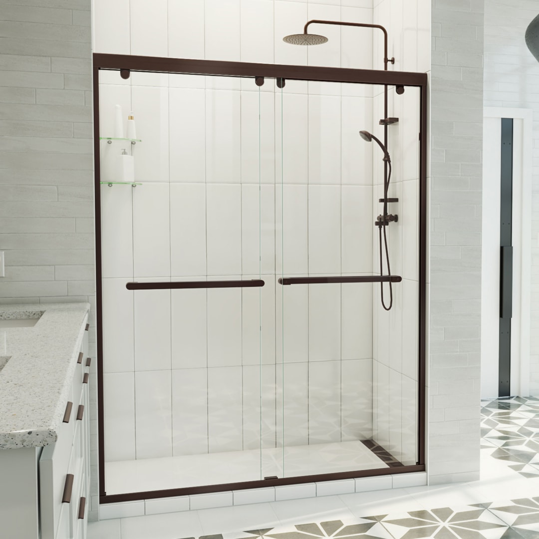 DreamLine Charisma-X 56 - 60 inch W x 76 inch H Semi-Frameless Bypass Shower Door in Oil Rubbed Bronze