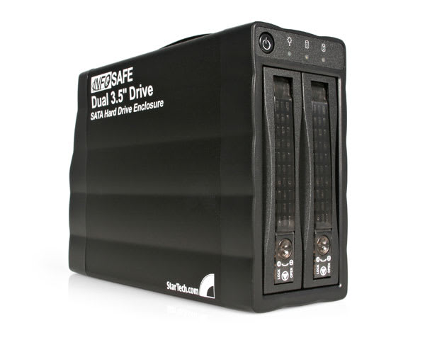 2 Drive USB 2.0 to SATA Drive Enclosure w/USB Hub