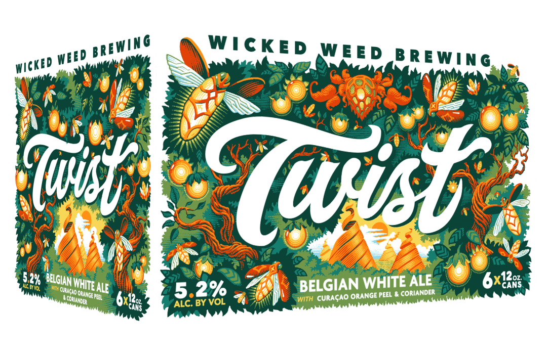 Wicked Weed Twist Belgian White Ale Craft Beer 6 Pack 12 fl oz Cans