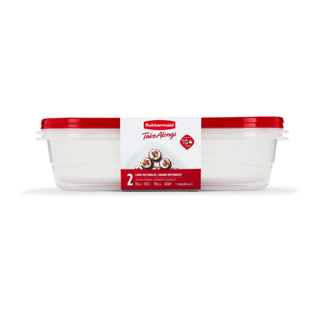 Rubbermaid® TakeAlongs® Rectangular Food Storage Container, 4.4 L (1.1 Gallon), Ruby Red, 1 Pack