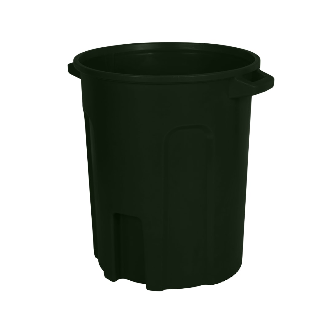 55 Gal. Round Trash Can with Lift Handle - Forest Green