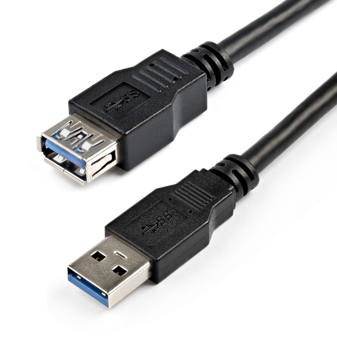 2m Black USB 3 0 Male to Female Extension Cable