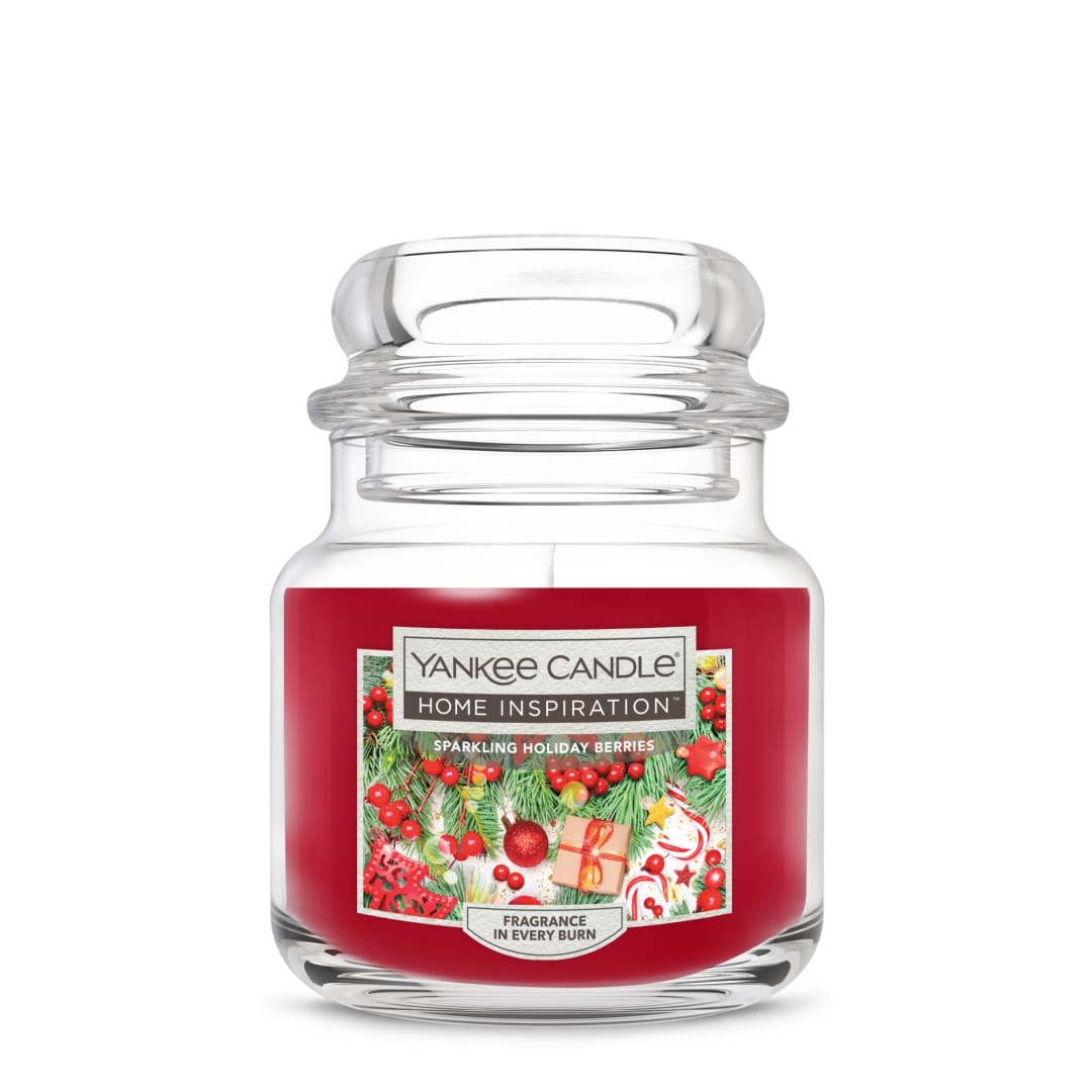 Yankee Candle Home Inspiration Sparkling Holiday Berries Medium Jar Candle