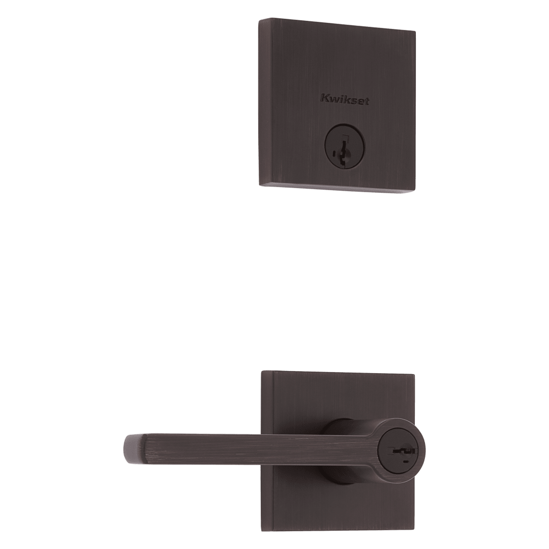 991 Halifax Keyed Entry Lever and Single Cylinder Deadbolt Combo Pack featuring SmartKey Security™ in Venetian Bronze