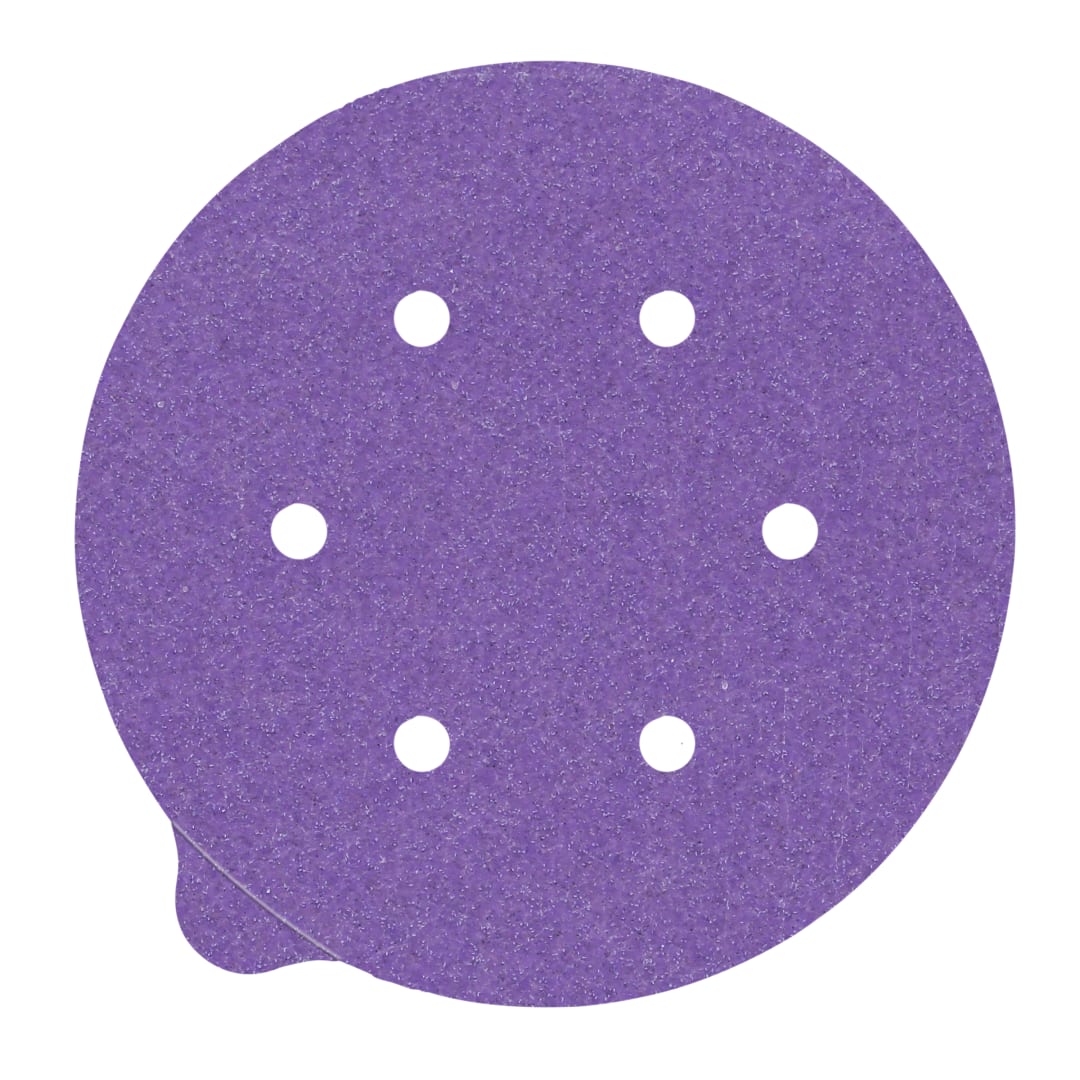 3M™ Cubitron™ II Stikit™ Paper Disc 732U, 152 mm x NH 6 Holes 220+ C-weight Linered w/ Tab, D/F, Die 600HZ, 50/Carton, 250 ea/Case