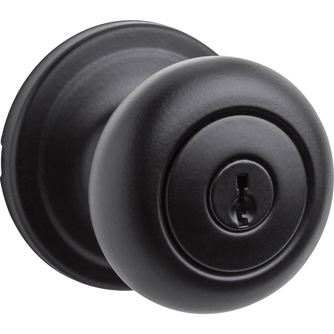 Hancock Keyed Entry Doorknob in Matte Black with Microban Protection