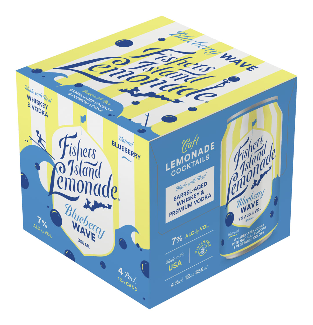 Fishers Island Lemonade Blueberry Wave 4 Pack of 355ml Cans