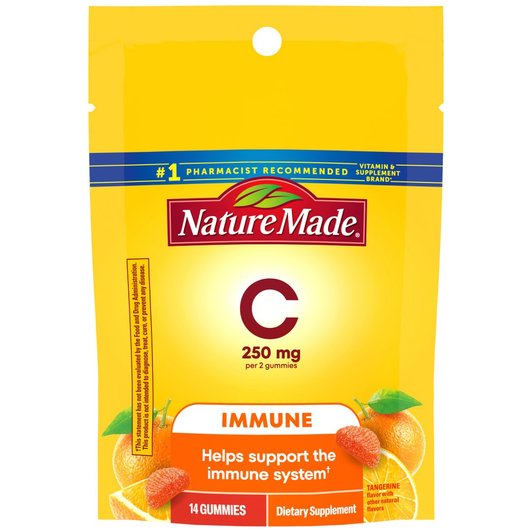 Nature Made Vitamin C 250 mg per serving, Dietary Supplement for Immune Support, 14 Gummies, 7 Day Supply