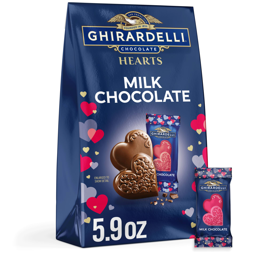 Ghirardelli Milk Chocolate Hearts, 5.9 oz Bag