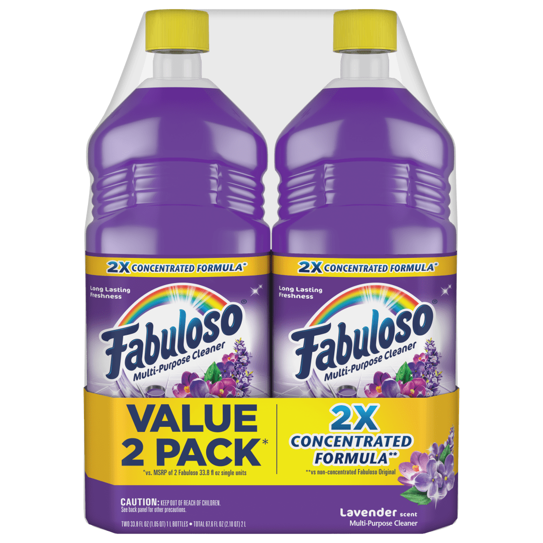 Fabuloso® Multi-Purpose Cleaner, 2X Concentrated Formula, Lavender Scent, 33.8 fl oz, 2 Pack