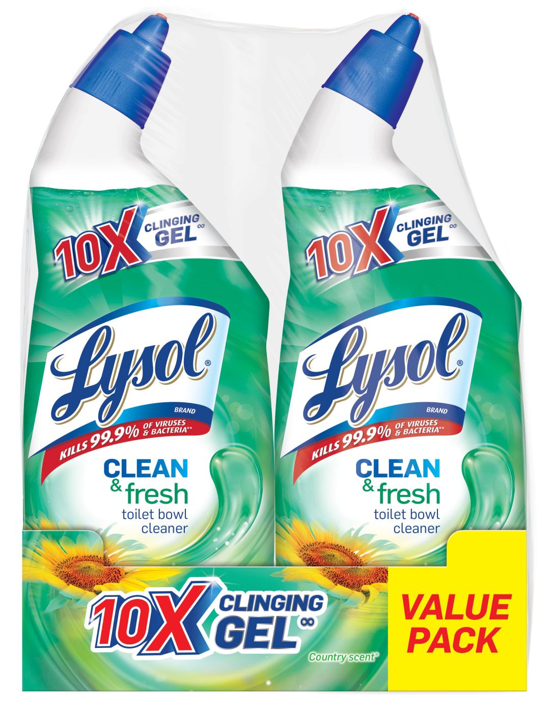 LYSOL® Toilet Bowl Cleaner - Cling & Fresh Forest Rain Scent® Twin Pack 4/(2x24) fl. oz.