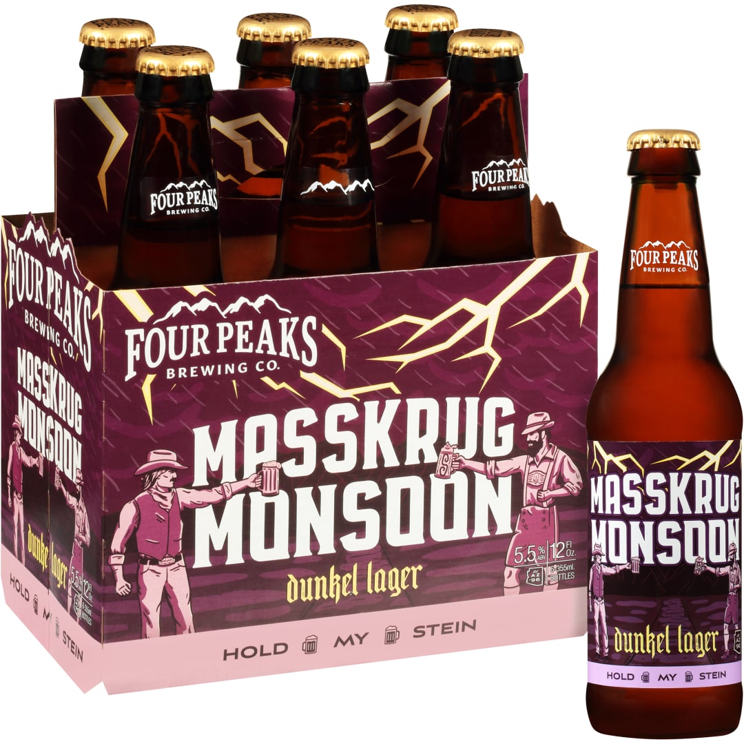 Four Peaks Brewing Monsoon Dunkel Craft Lager Beer, 6 Pack 12 fl. oz. Bottles