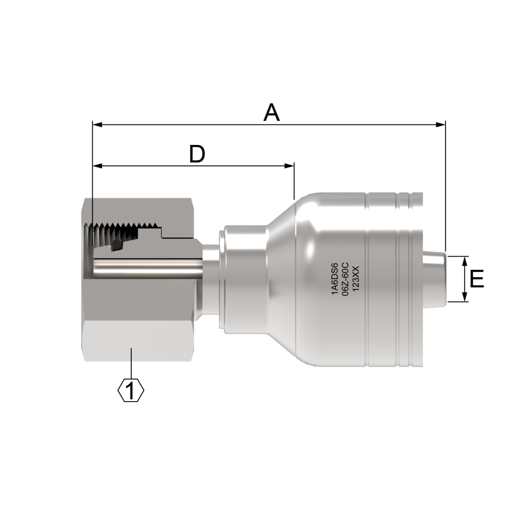 Aeroquip Female Dko H M18x1.5 X 3/8 Hydraulic Hose Fitting