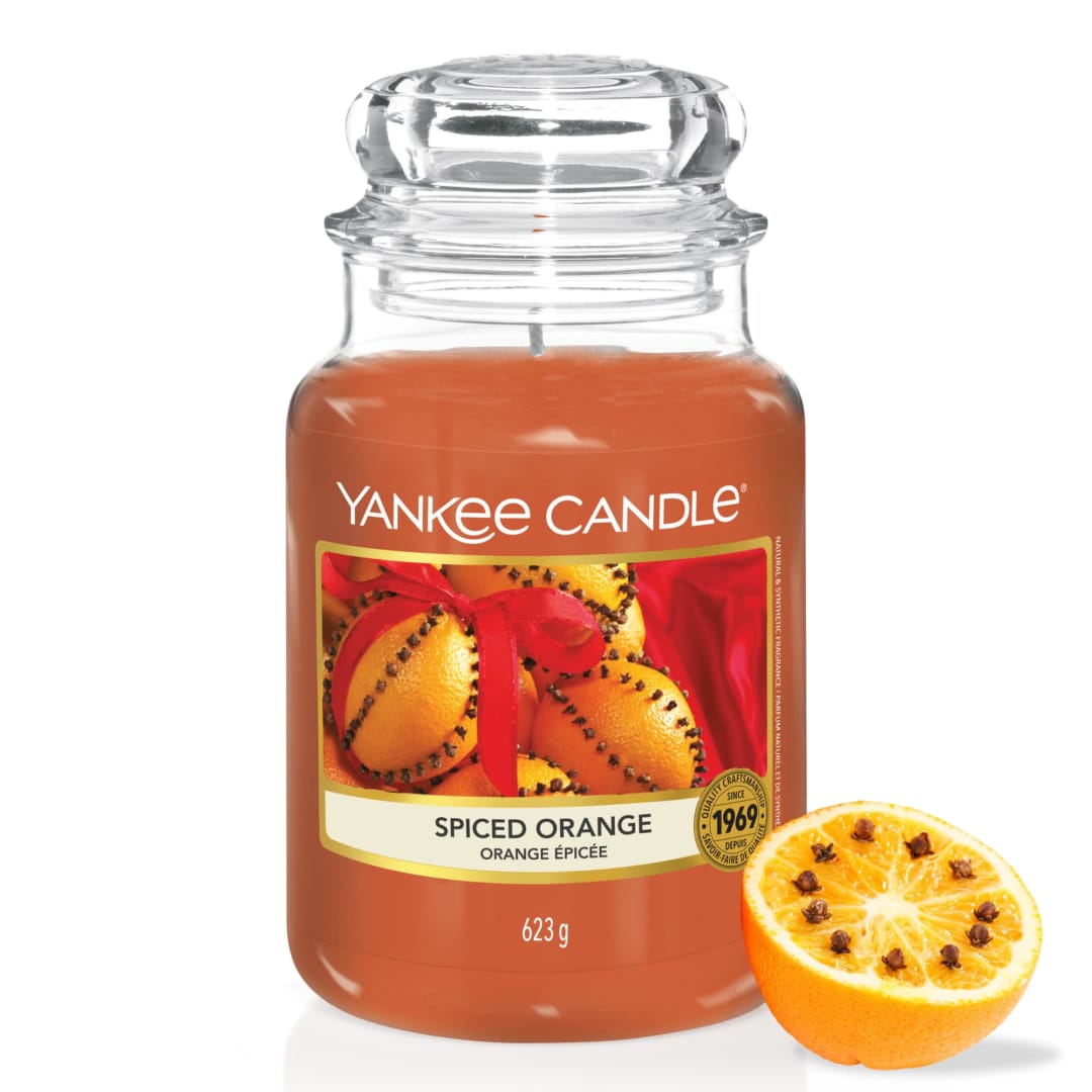 Yankee Candle® Scented Candle | Spiced Orange Large Jar Candle | Burn Time: up to 150 Hours