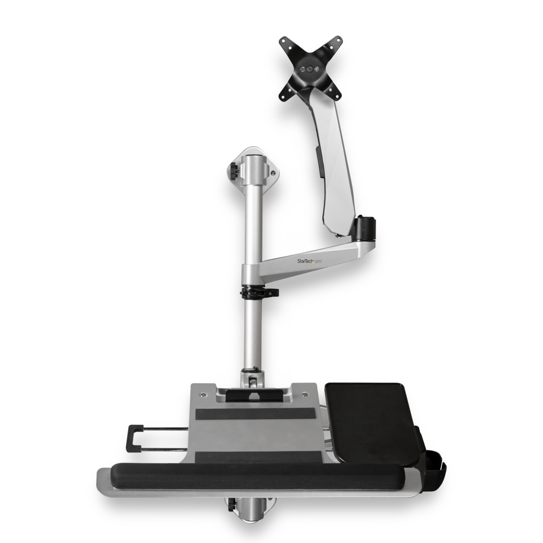 Wall-mounted Sit-stand Desk with Independent Monitor and Key