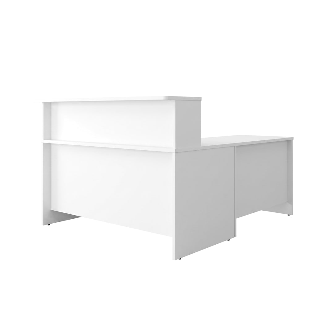 Cornerstone 59.5"W x 71"D Executive Reception L-Desk, White