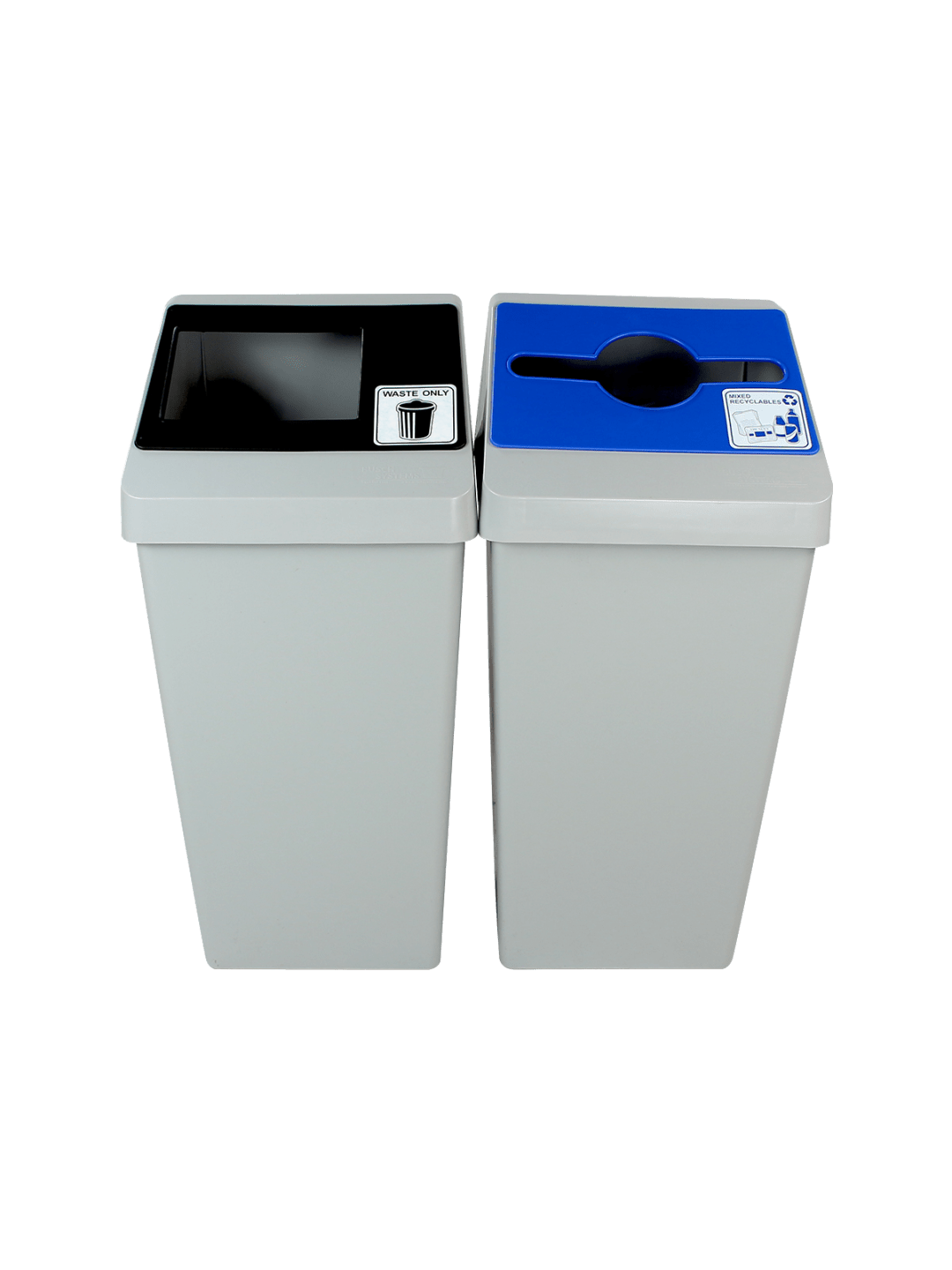 SMART SORT - Double - Kit - Mixed Recyclables-Waste - Mixed-Full - Grey-Blue-Black