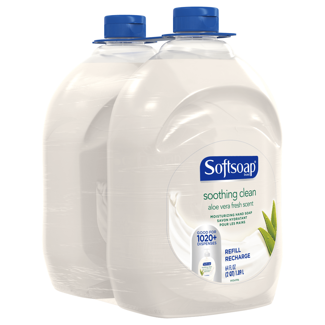 Softsoap Liquid Hand Soap Refill, Soothing Clean, Aloe Vera Fresh Scent - 64 Fluid Ounce (2 Pack)