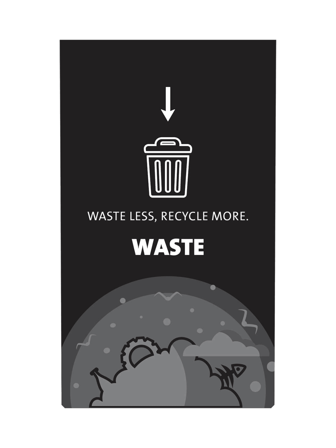  EXPRESSION - Sign - Waste - Black