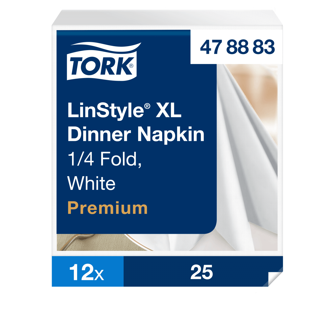 Tork LinStyle White XL Dinner Napkin 4F