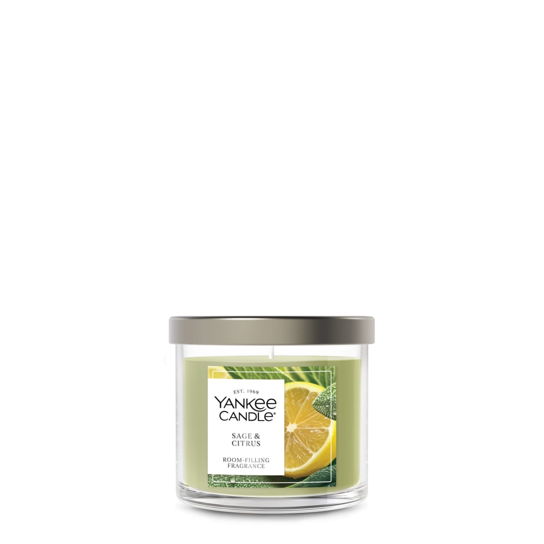 Yankee Candle® Small Tumbler Scented Candle with up to 40 Hour Burn Time, Premium Plant Wax Blend for Consistent Burn, 4.3 oz Tumbler Candle with Room Filling Fragrance, Sage & Citrus