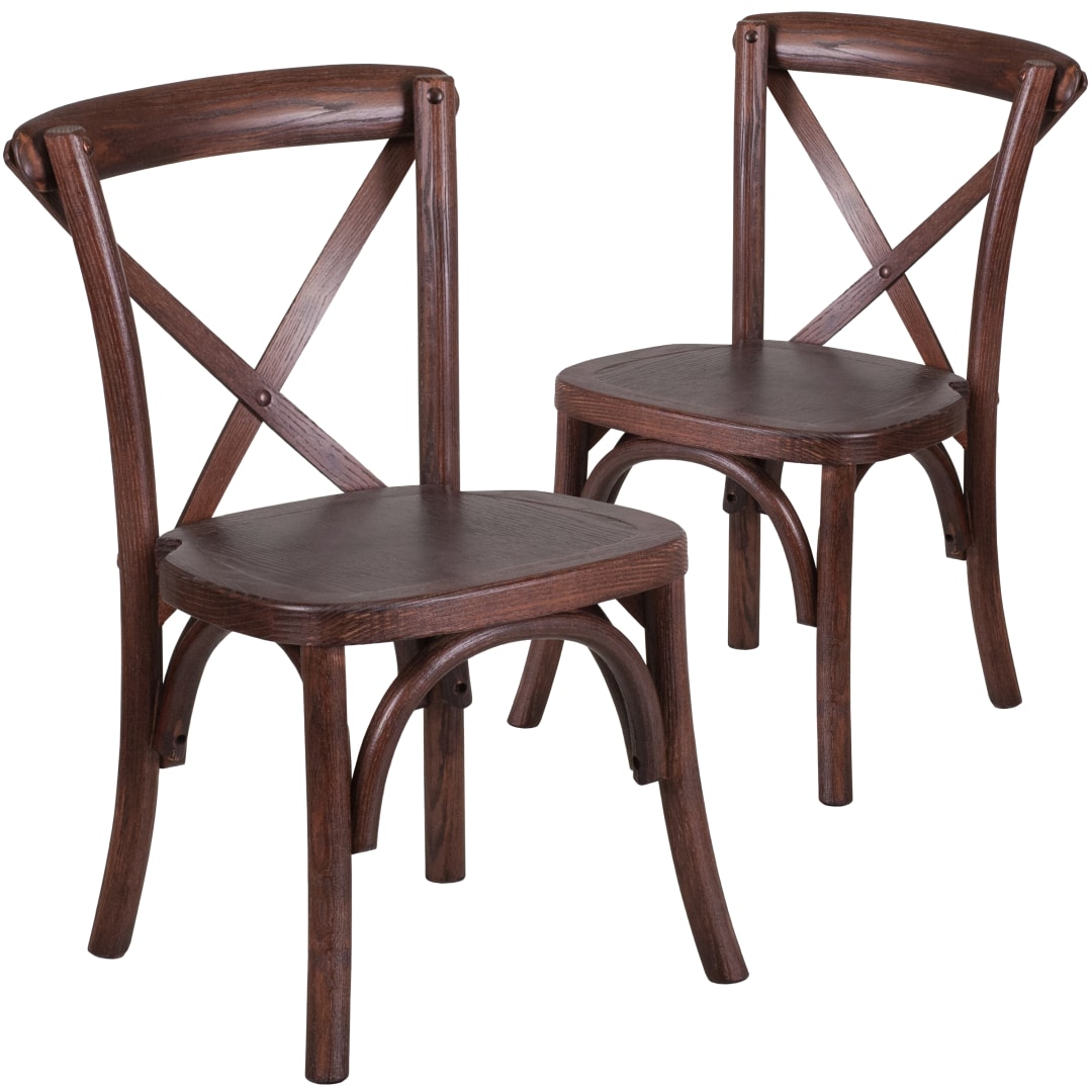 2 Pk. HERCULES Series Kids Mahogany Cross Back Chair