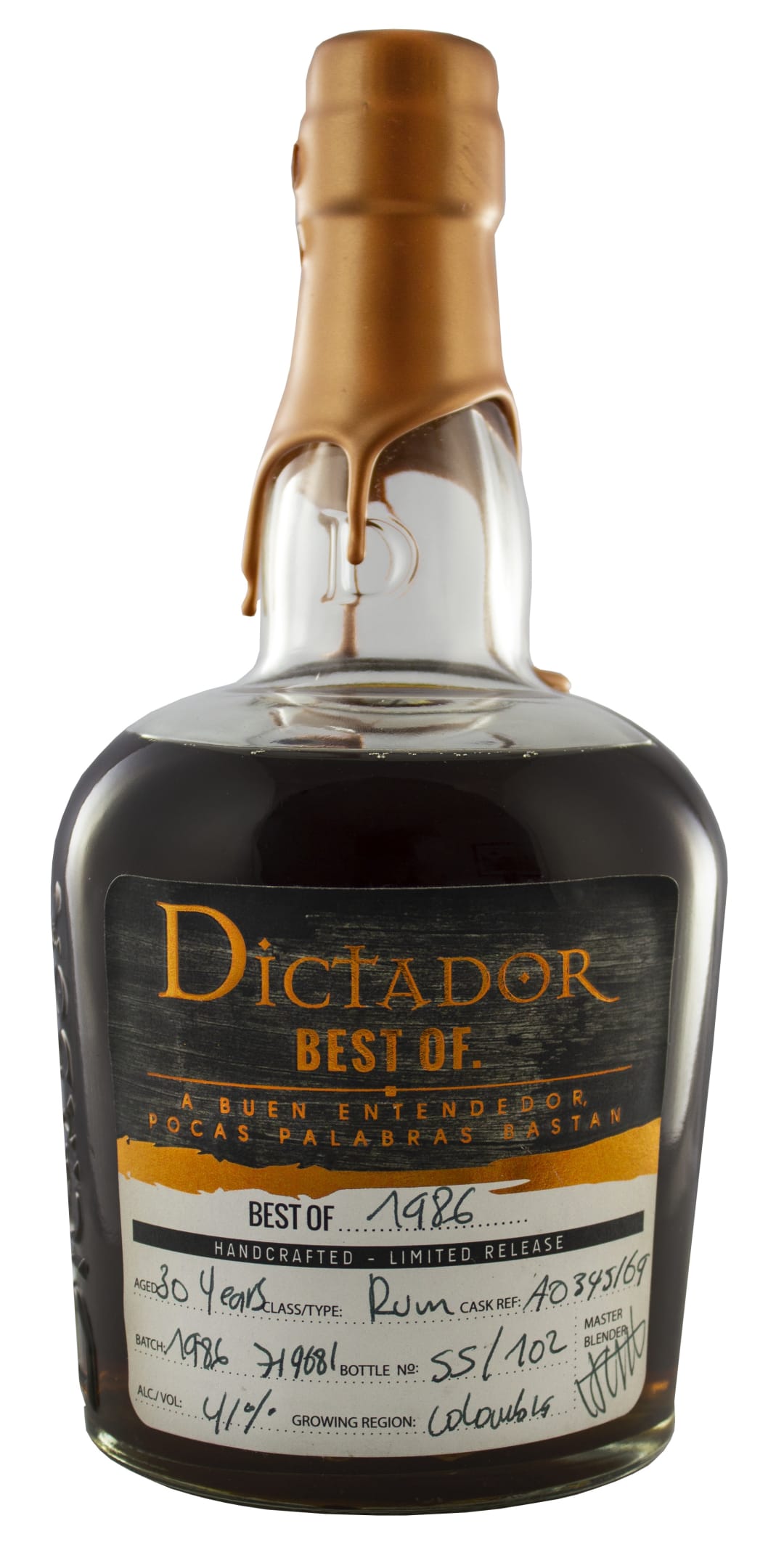 Dictador Best 1986 Rum 750ml 82 Proof