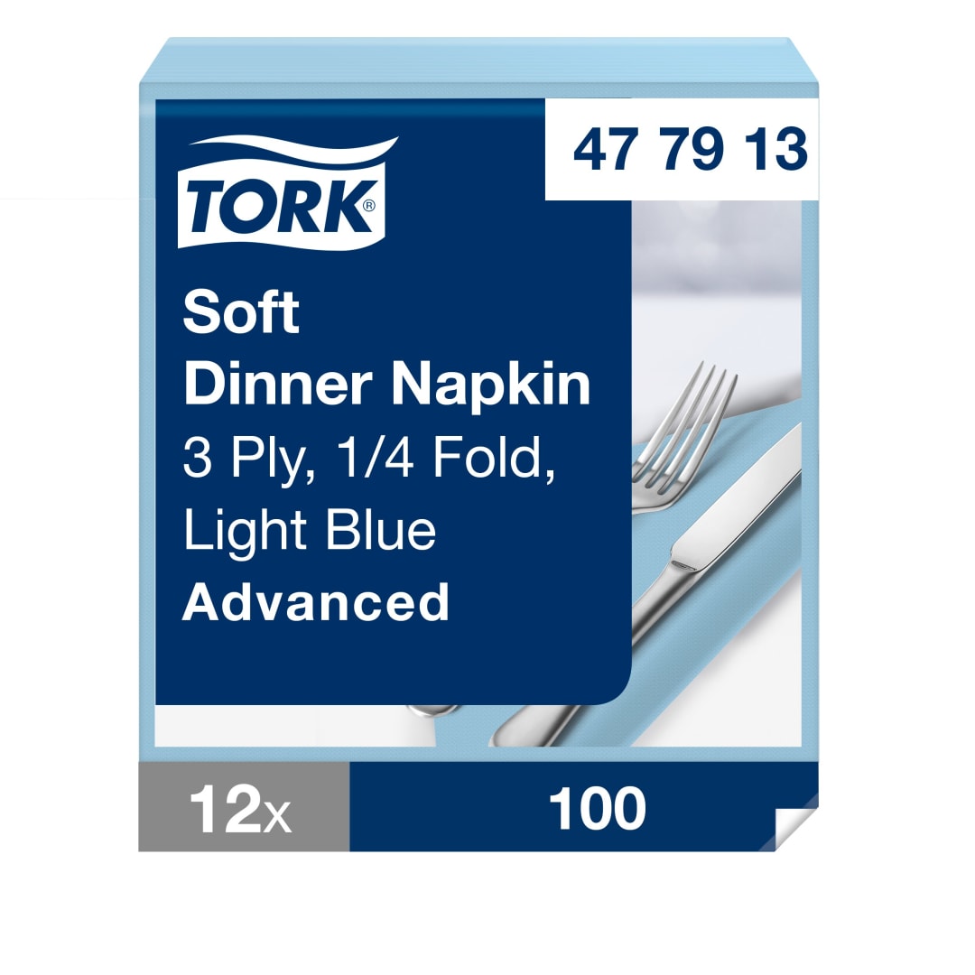 Tork Soft Light Blue Dinner Napkin