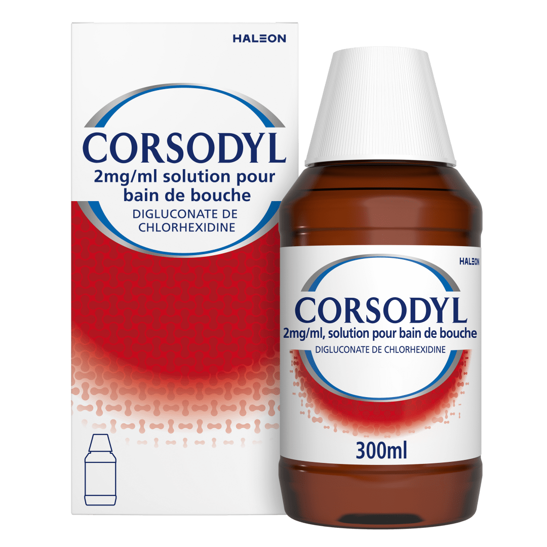 Corsodyl bain de bouche, en cas d’inflammation gencives 300 ml