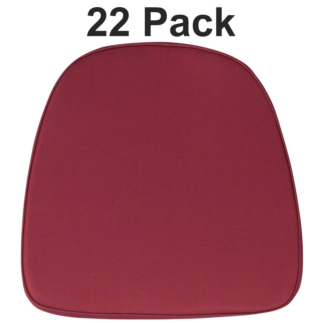 Louise 22 Pack Soft Burgundy Fabric Chiavari Chair Cushion