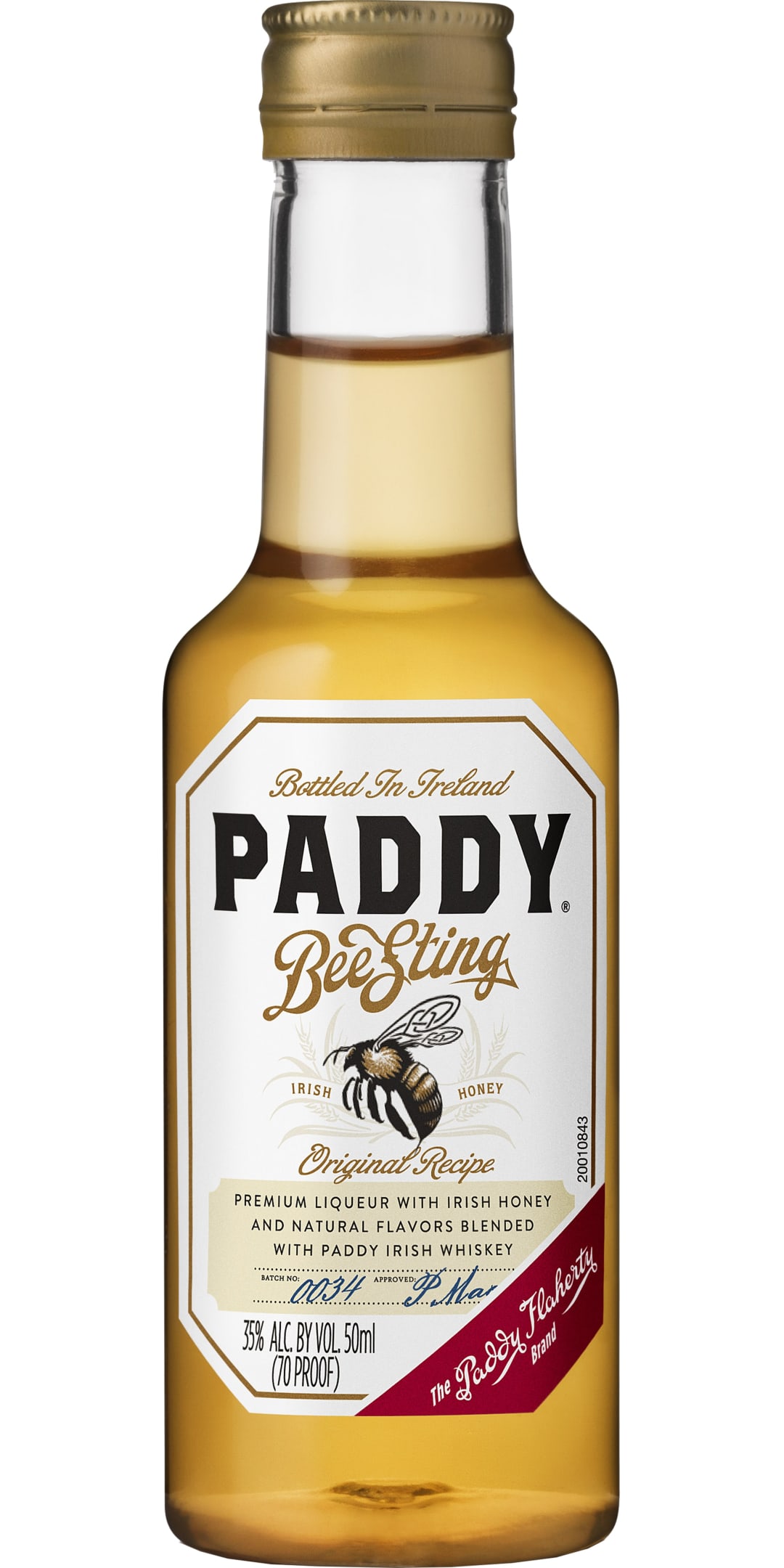 Paddy Honey Irish Whiskey 50ml 70 Proof