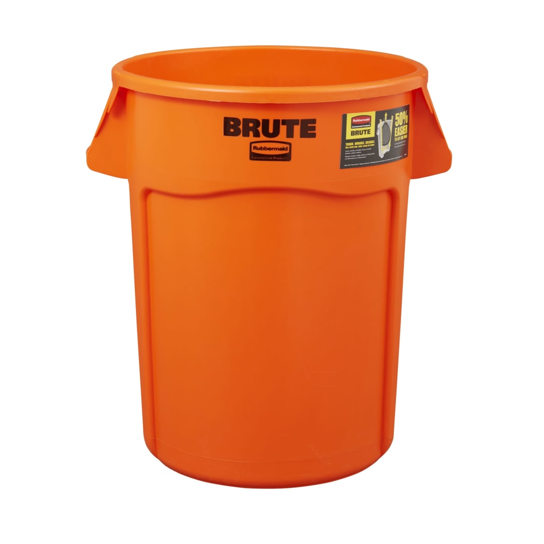 Rubbermaid® Vented BRUTE® 44 Gal High Visibility Orange