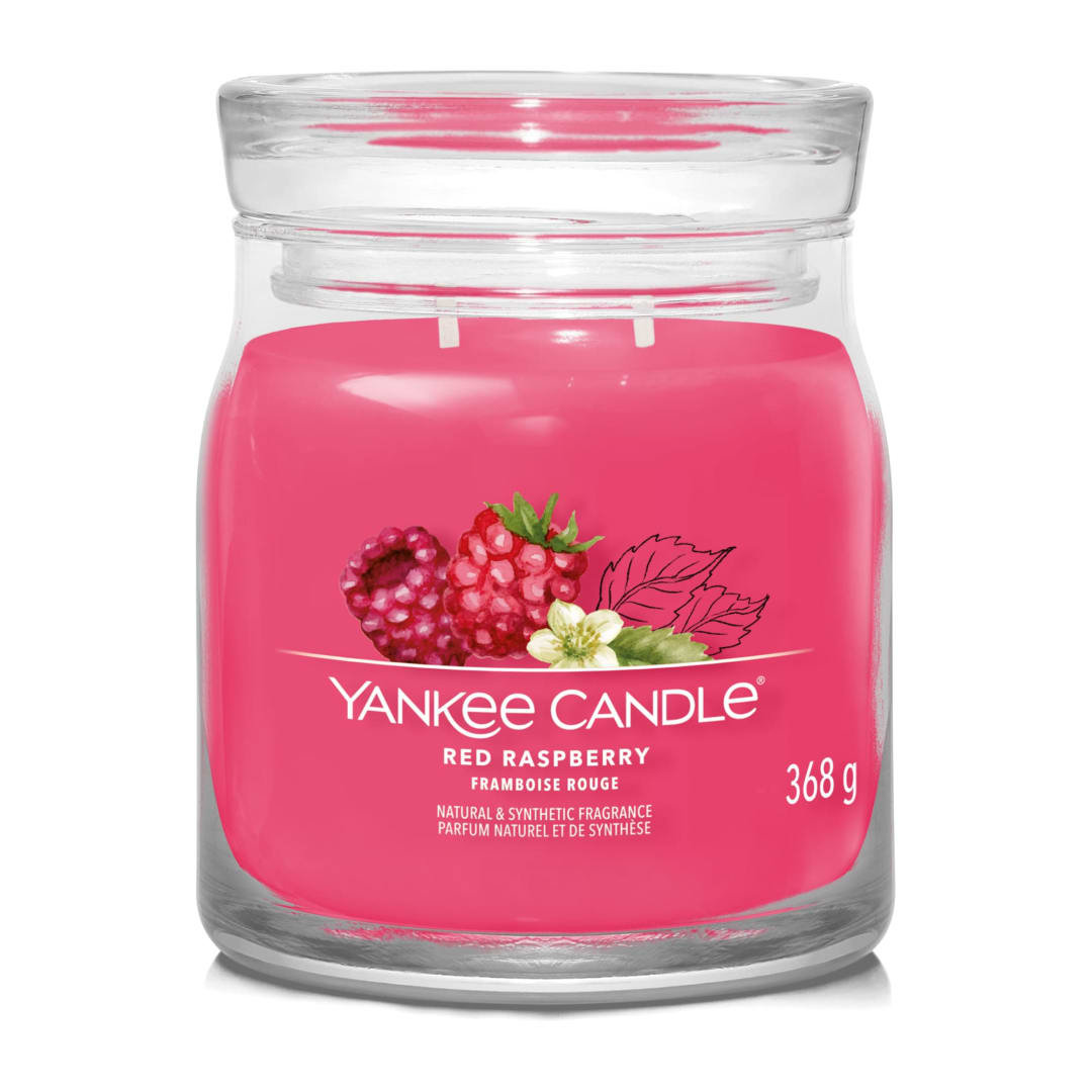 Yankee Candle® Signature Scented Candle | Red Raspberry Medium Jar Candle with Double Wicks | Soy Wax Blend Long Burning Candle
