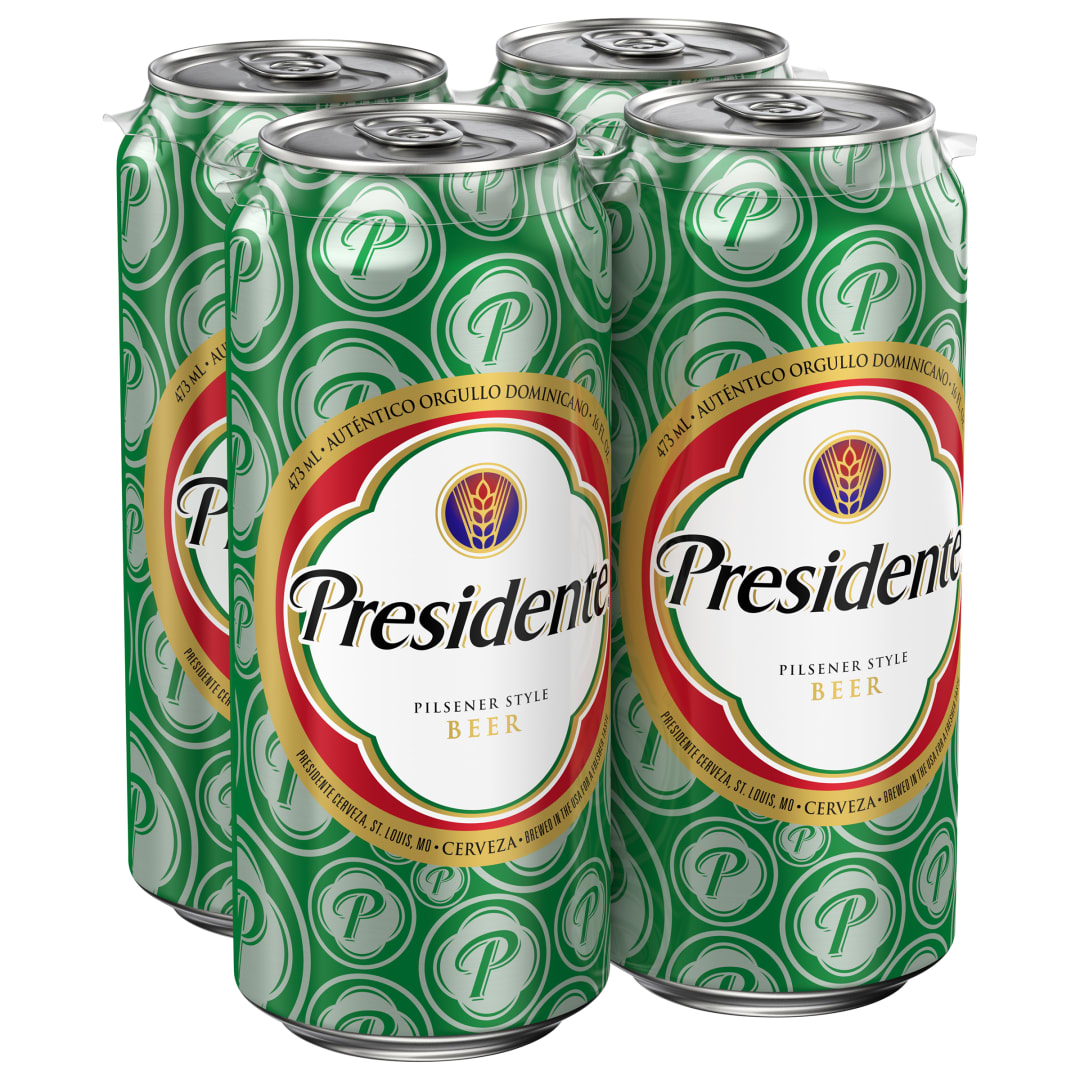 Presidente® Pilsener Style Beer, 4-16 fl. oz. Cans
